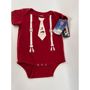 NEW W TAGS Klutch for Kids Alabama Crimson Tide Santa Suspenders Onsie 3-6 Month